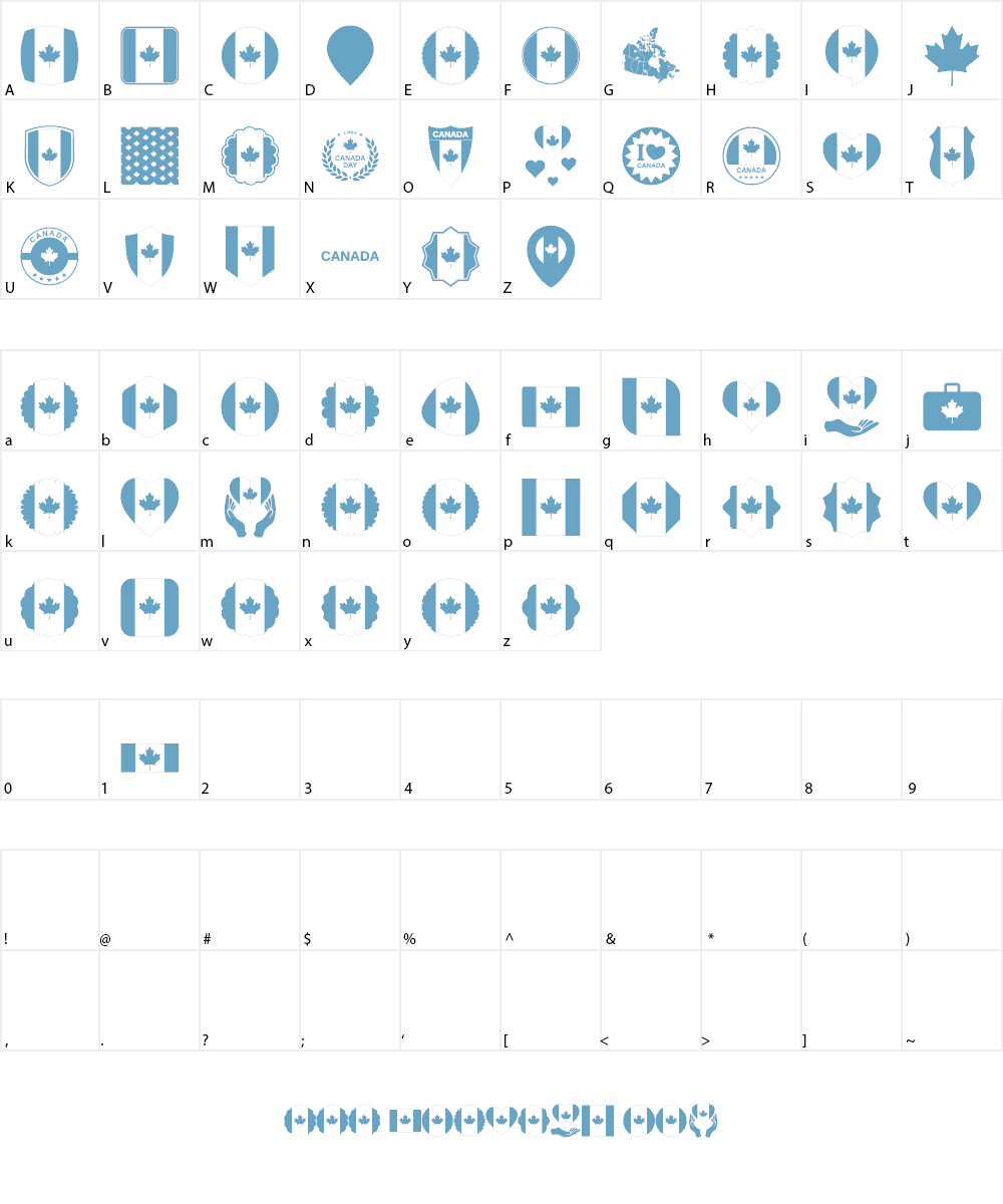 Font Canada Color Font Character